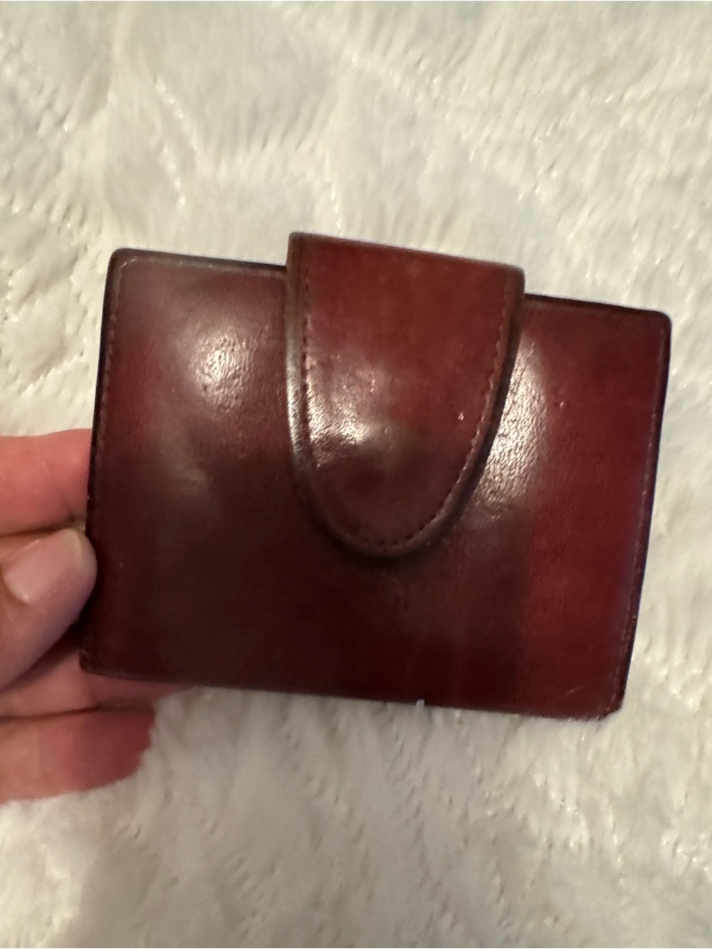 Vintage Rolfs Cowhide Classic Leather Snap Card Wallet - Burgundy